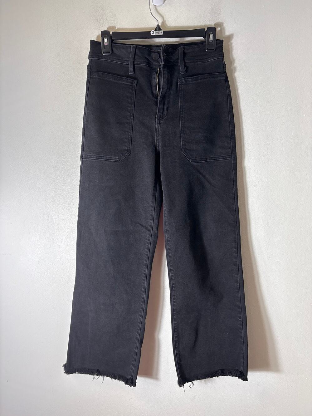 Just Black Denim Black Front Pocket Wide Leg Denim Sz 27